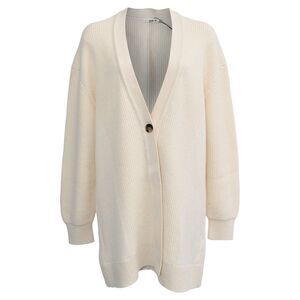 Hermès Knitted Buttoned Cardigan in Cream Wool